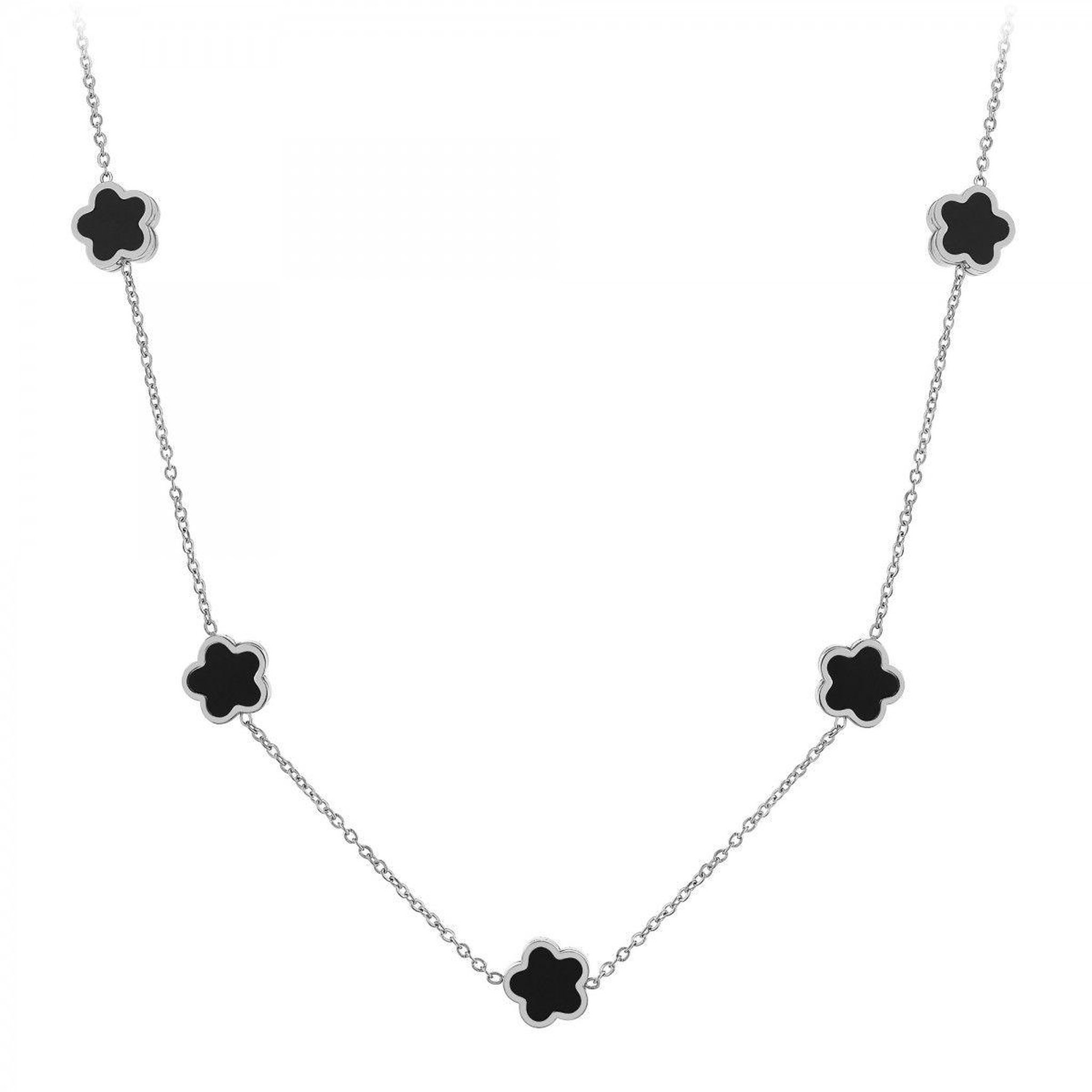 Voir la diapositive 1 : SC CRYSTAL Collier fleurs par SC Crystal en acier inoxydable