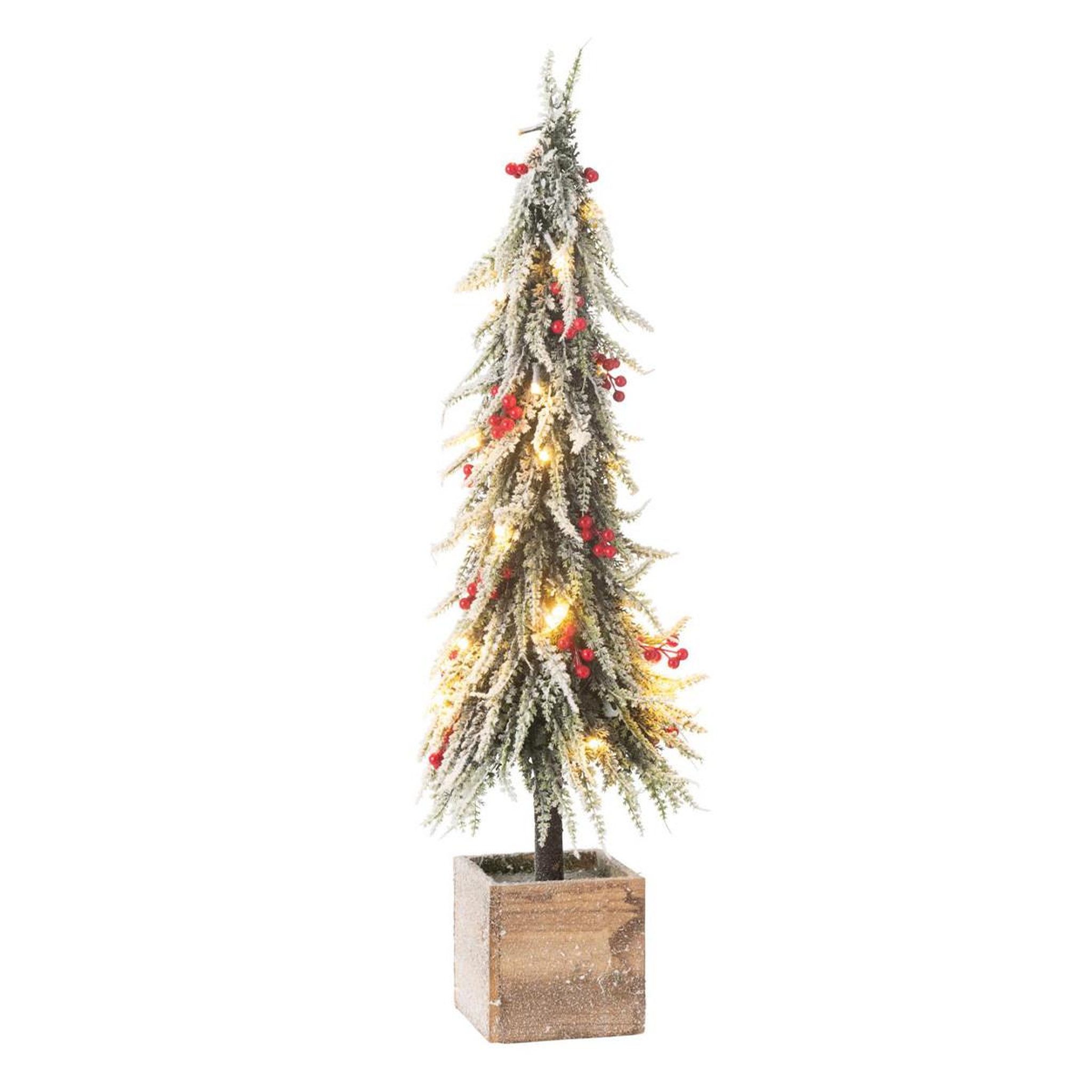 J-LINE Sapin de noël déco à led  bruno  75cm vert