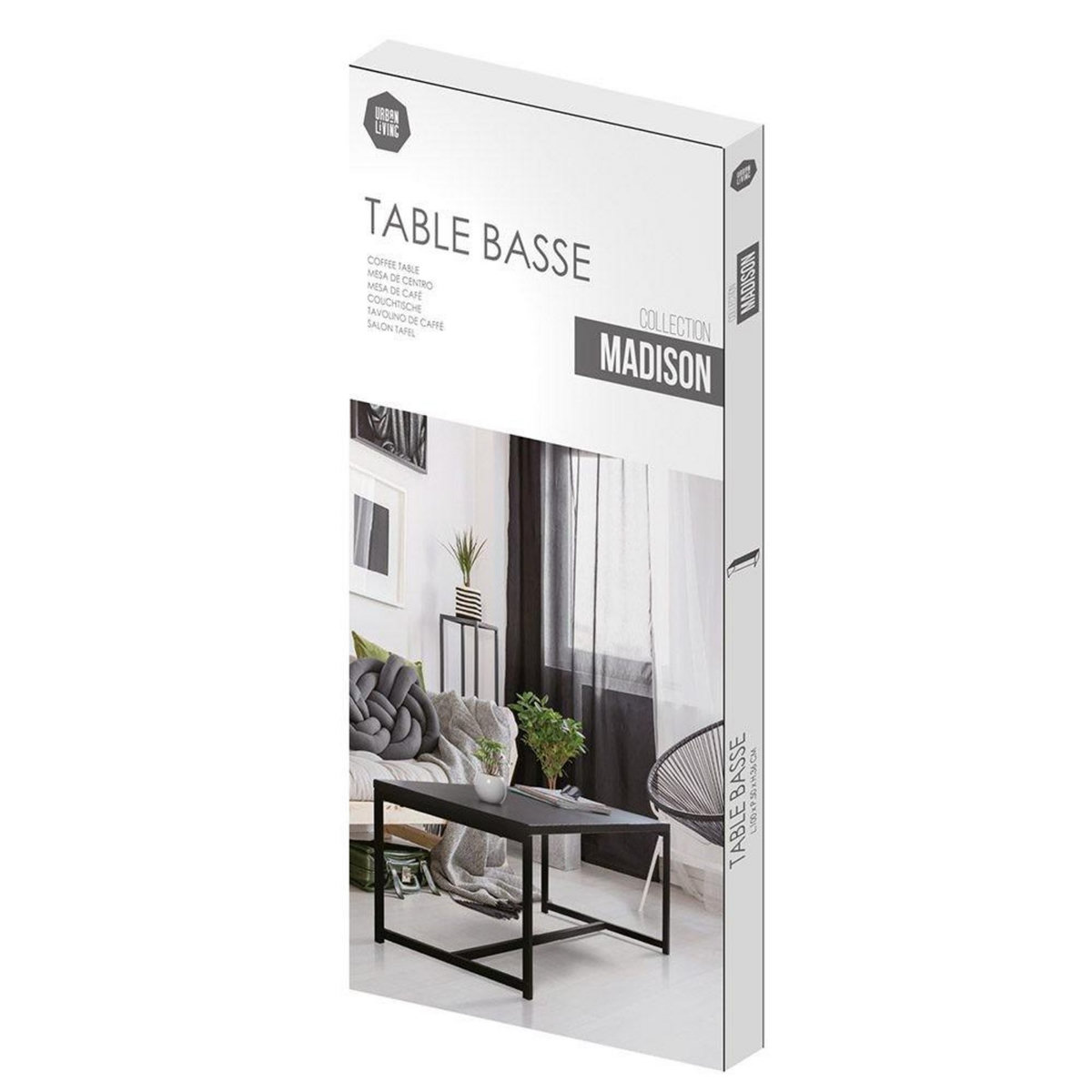 FORNORD Table basse en métal Madison noir