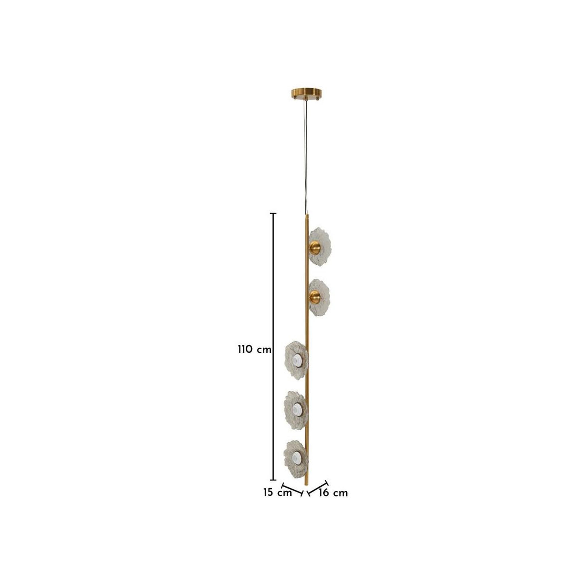 Voir la diapositive 6 : Paris Prix Suspension verticale design  emily  110cm or & gris
