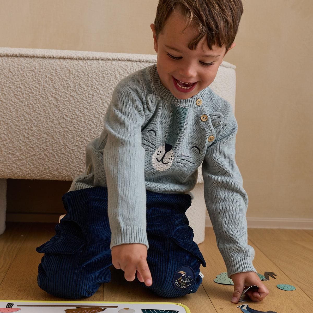 Petit Béguin Pantalon enfant en velours côtelé Boavista