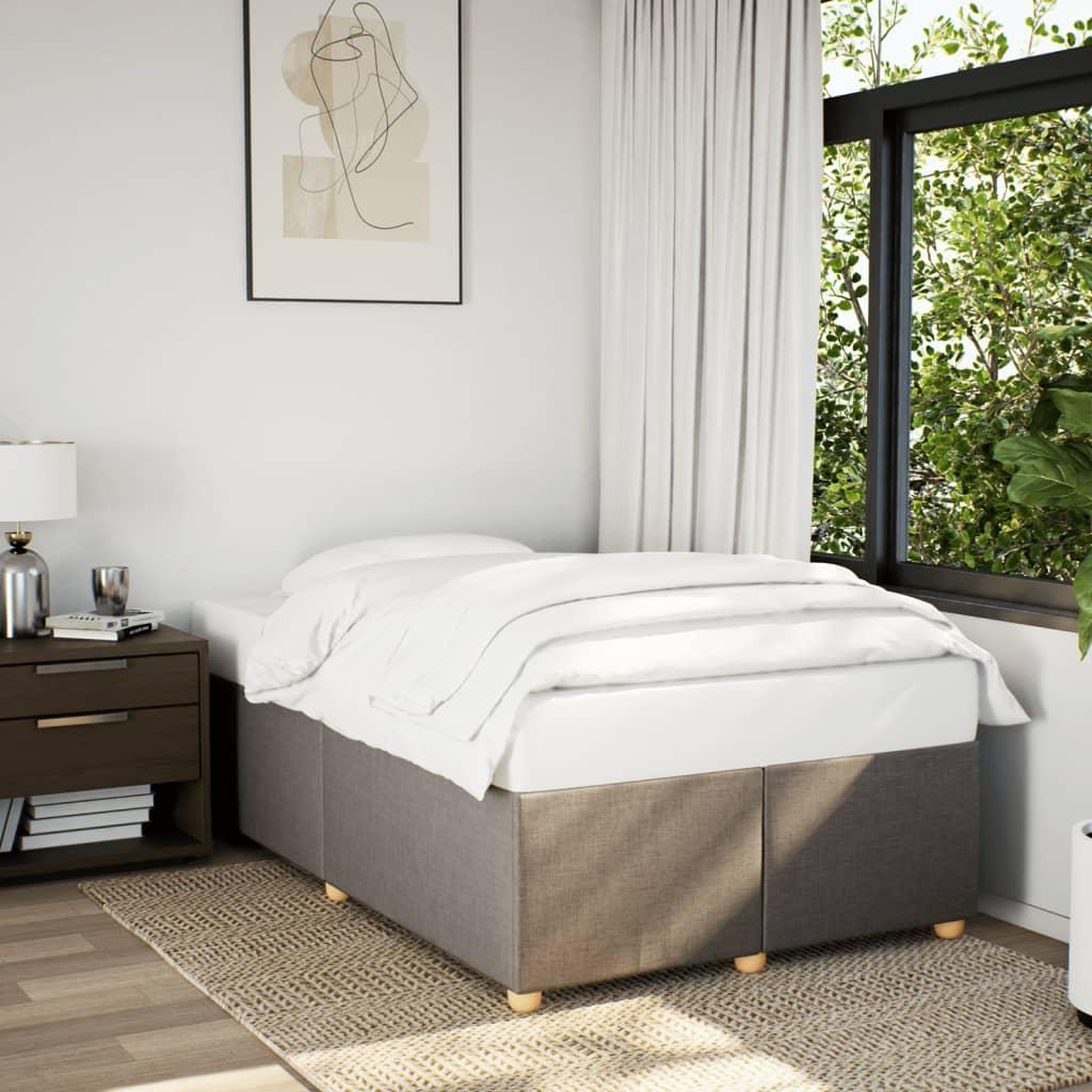 VIDAXL Cadre de lit sans matelas taupe 120x200 cm tissu