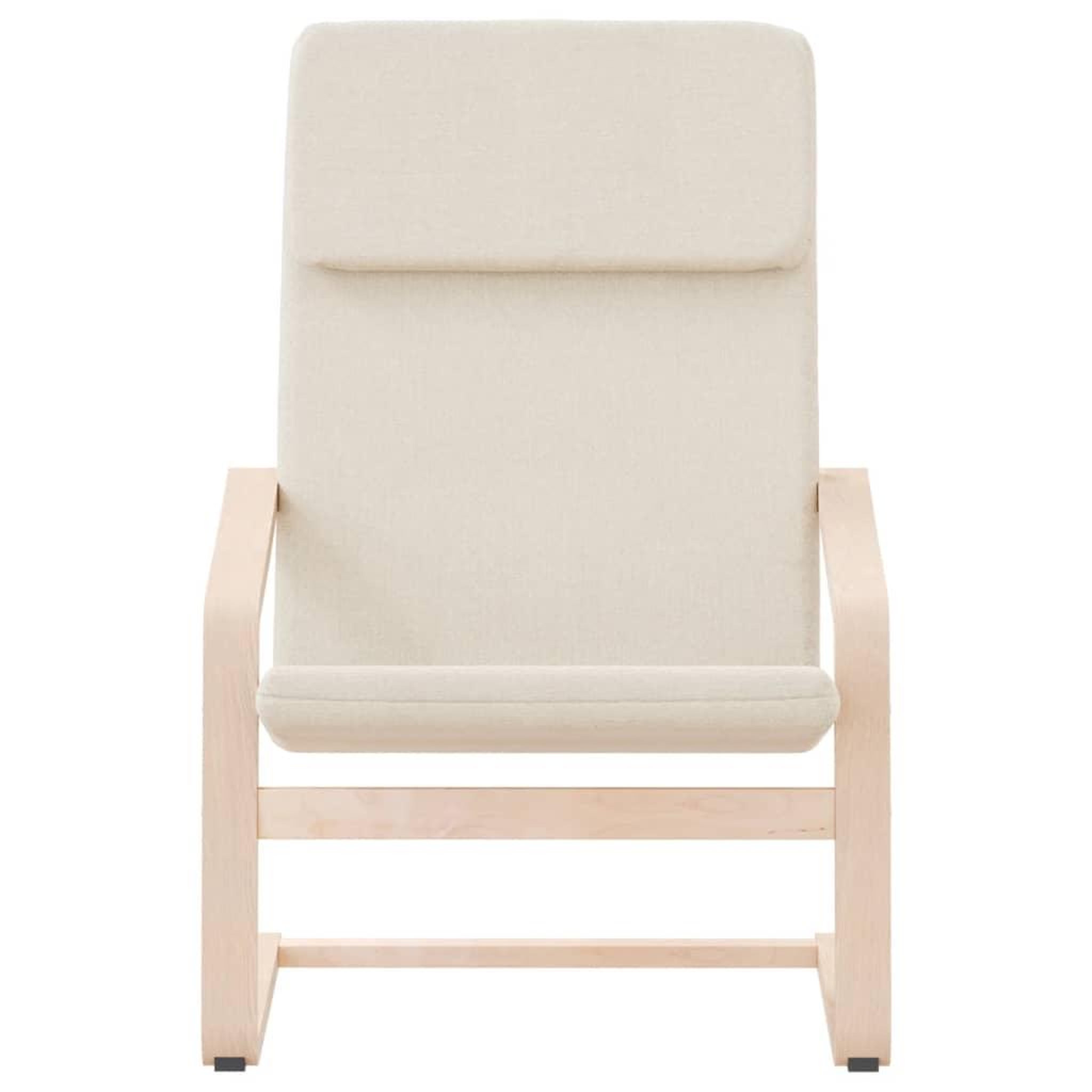 Voir la diapositive 4 : VIDAXL Chaise de relaxation Creme Tissu