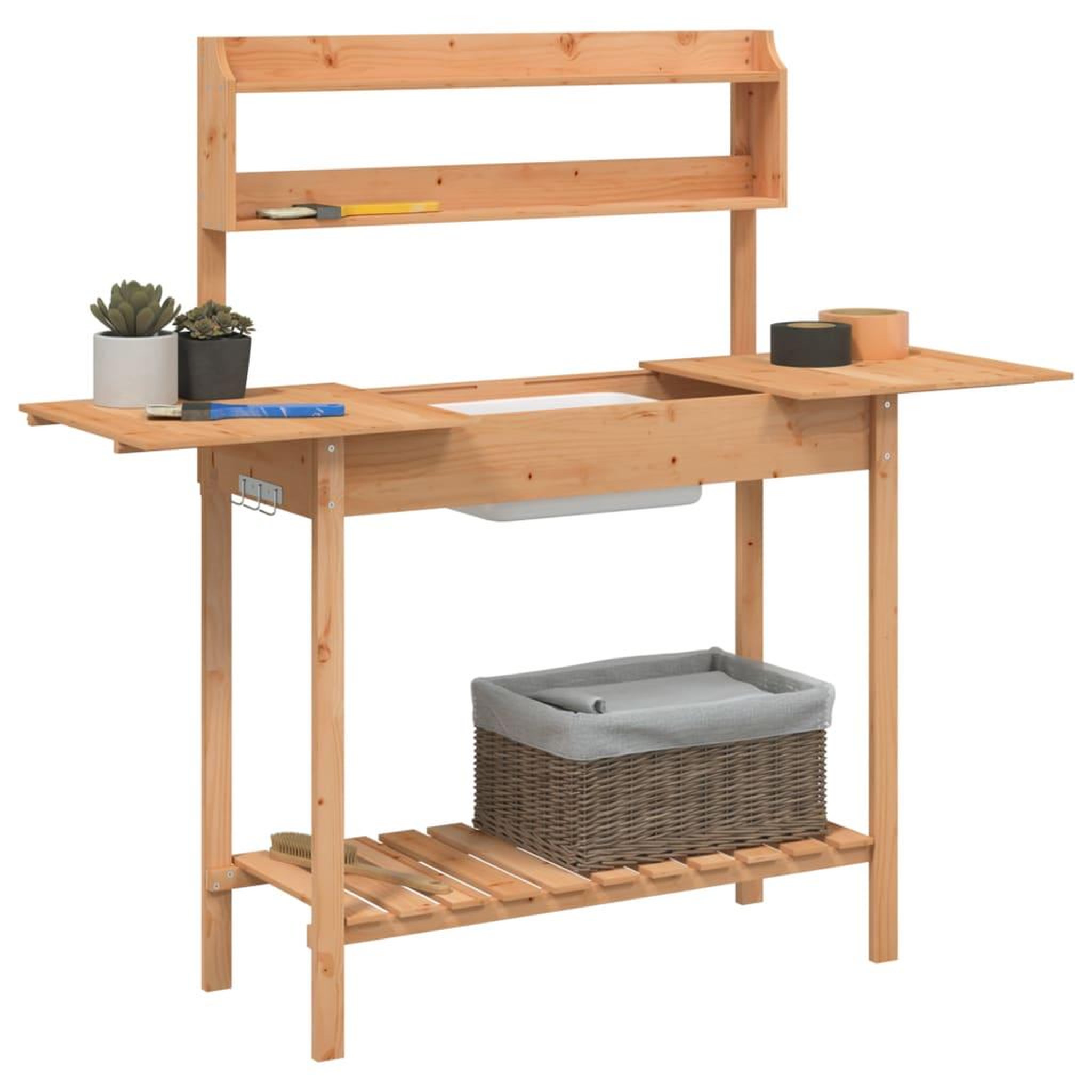 Voir la diapositive 5 : VIDAXL Table de rempotage avec evier marron bois massif de sapin