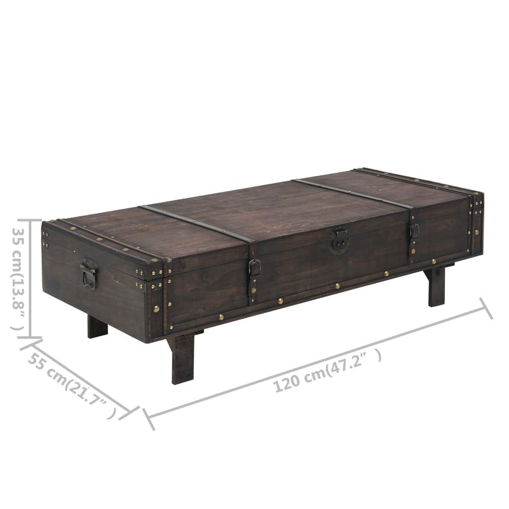 Voir la diapositive 6 : VIDAXL Table basse contreplaque style vintage 120x55x35 cm