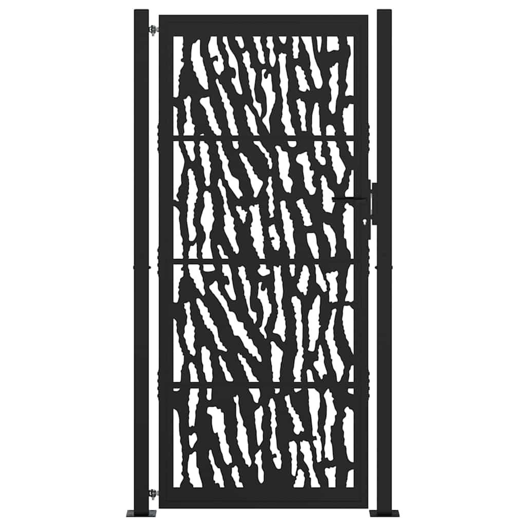 Voir la diapositive 3 : VIDAXL Portail de jardin noir 105x205 cm acier conception de traces