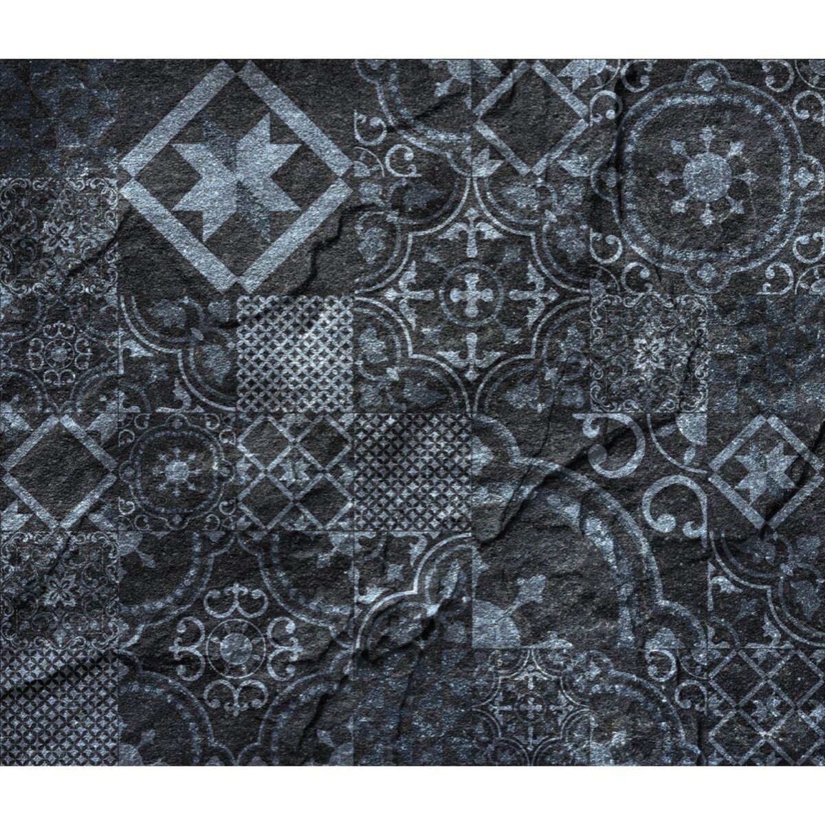 HABITABLE Crédence adhésive en alu imitation Ardoise - L. 70 x l. 60 cm - Noir