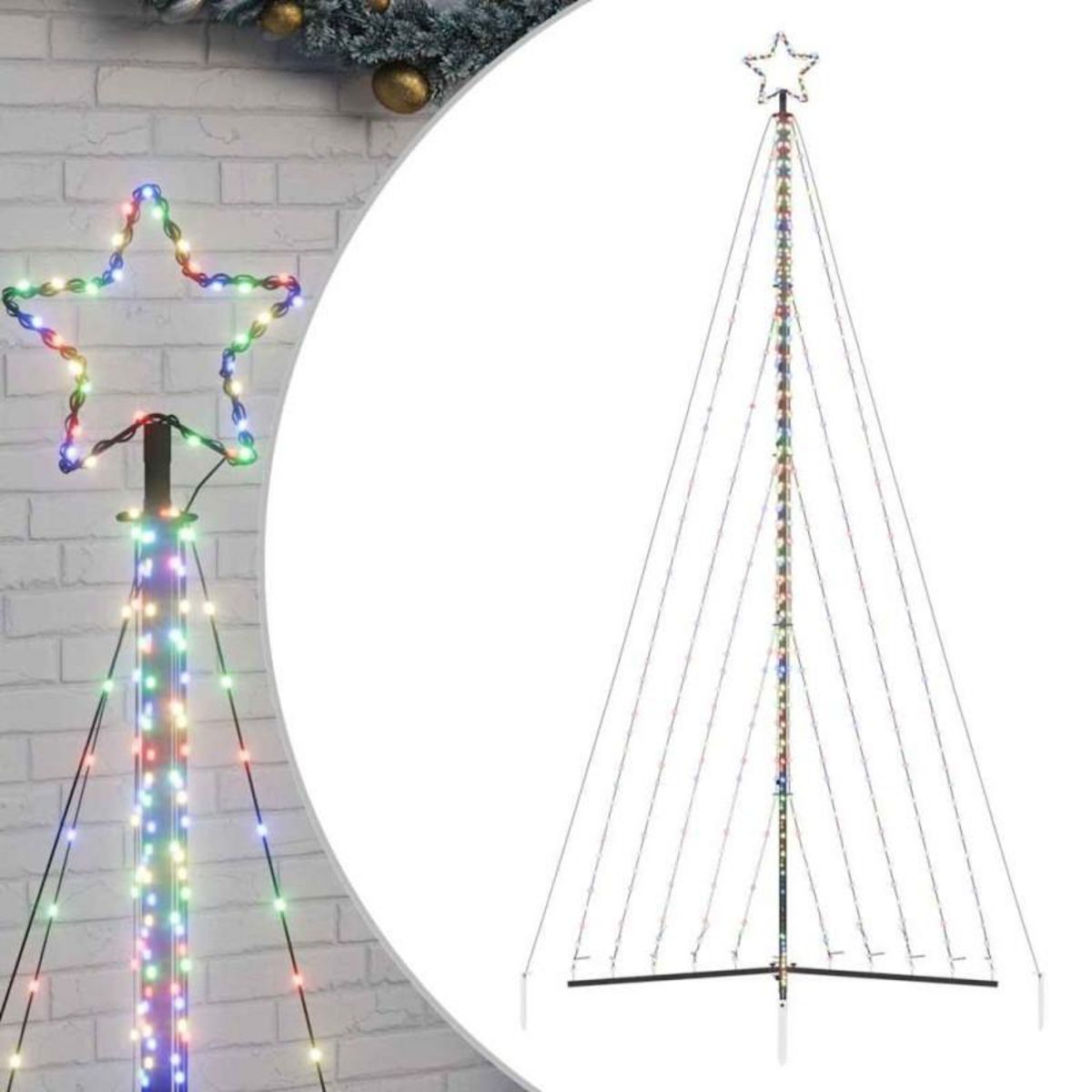 VIDAXL Guirlande de sapin de Noël 570 LED colorées 399 cm