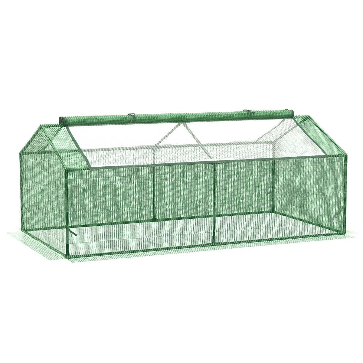 OUTSUNNY Mini serre de jardin serre à tomates 1,8L x 0,9l x 0,7H m métal thermolaqué PE haute densité fenêtre moustiquaire intégrées vert