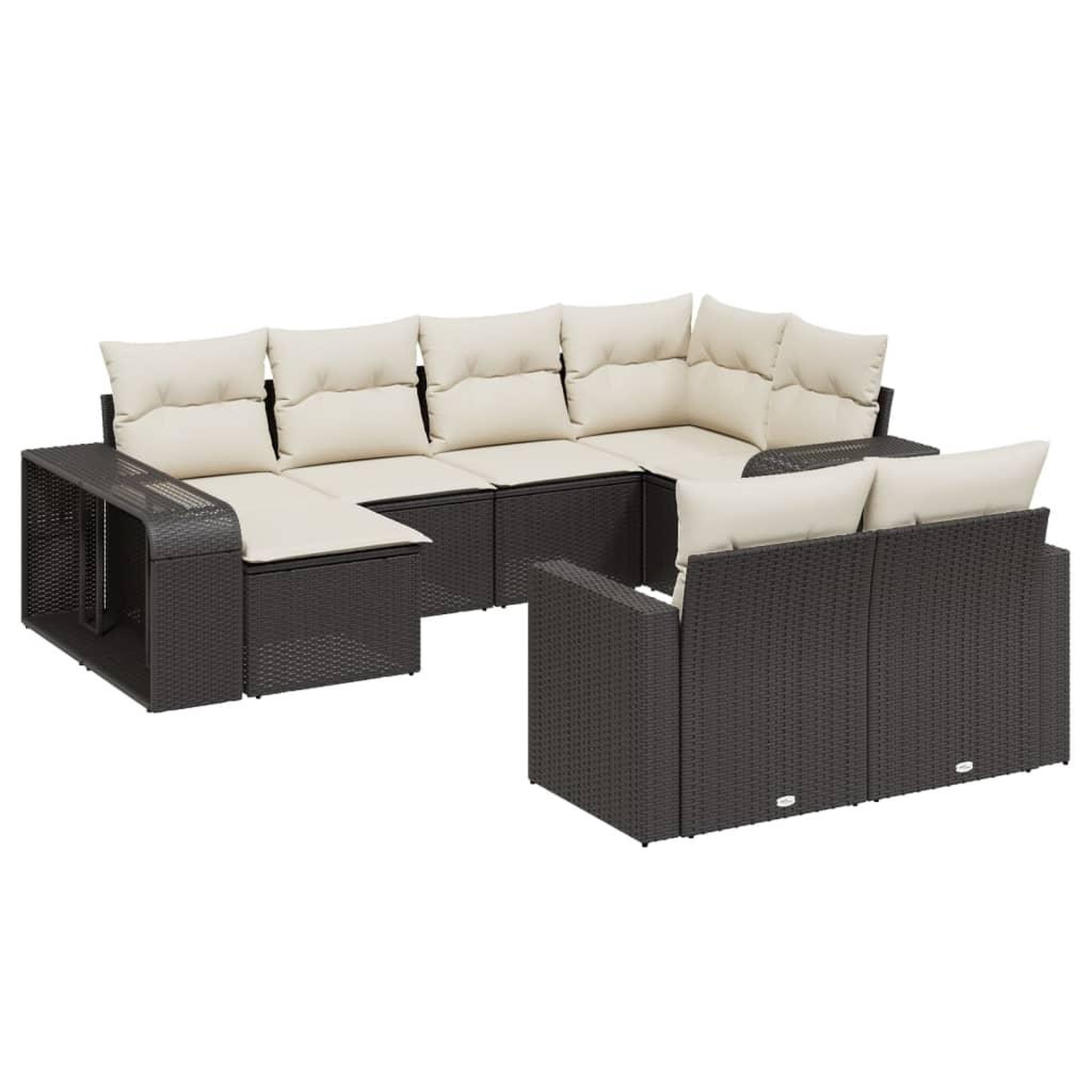 Voir la diapositive 2 : VIDAXL Salon de jardin 10 pcs avec coussins noir resine tressee