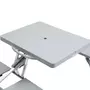 OUTSUNNY Table de camping pique-nique pliante portable 4 places alu plastique gris