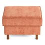 Voir la diapositive 5 : LISA DESIGN Jake - pouf en tissu velours relief - pieds en bois foncé
