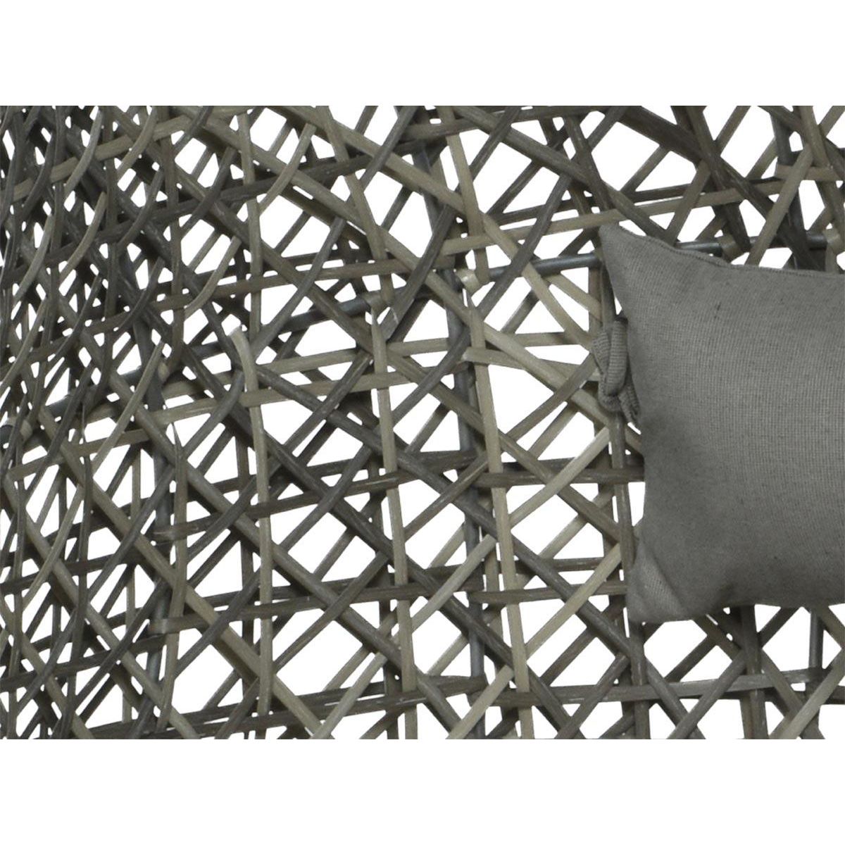 JARDIDECO Fauteuil de jardin sur pieds œuf de jardin en résine tressée gris clair Palermo - Jardideco