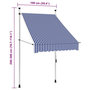 Voir la diapositive 6 : VIDAXL Auvent retractable manuel 100 cm Rayures bleues et blanches