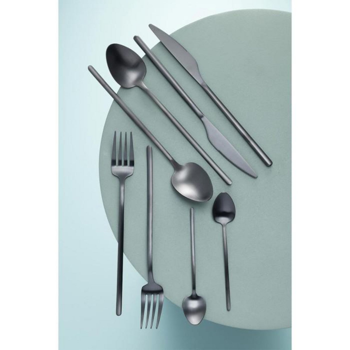 Paris Prix Ménagère 24 Pièces en Inox  Irvin Mat  27cm Noir