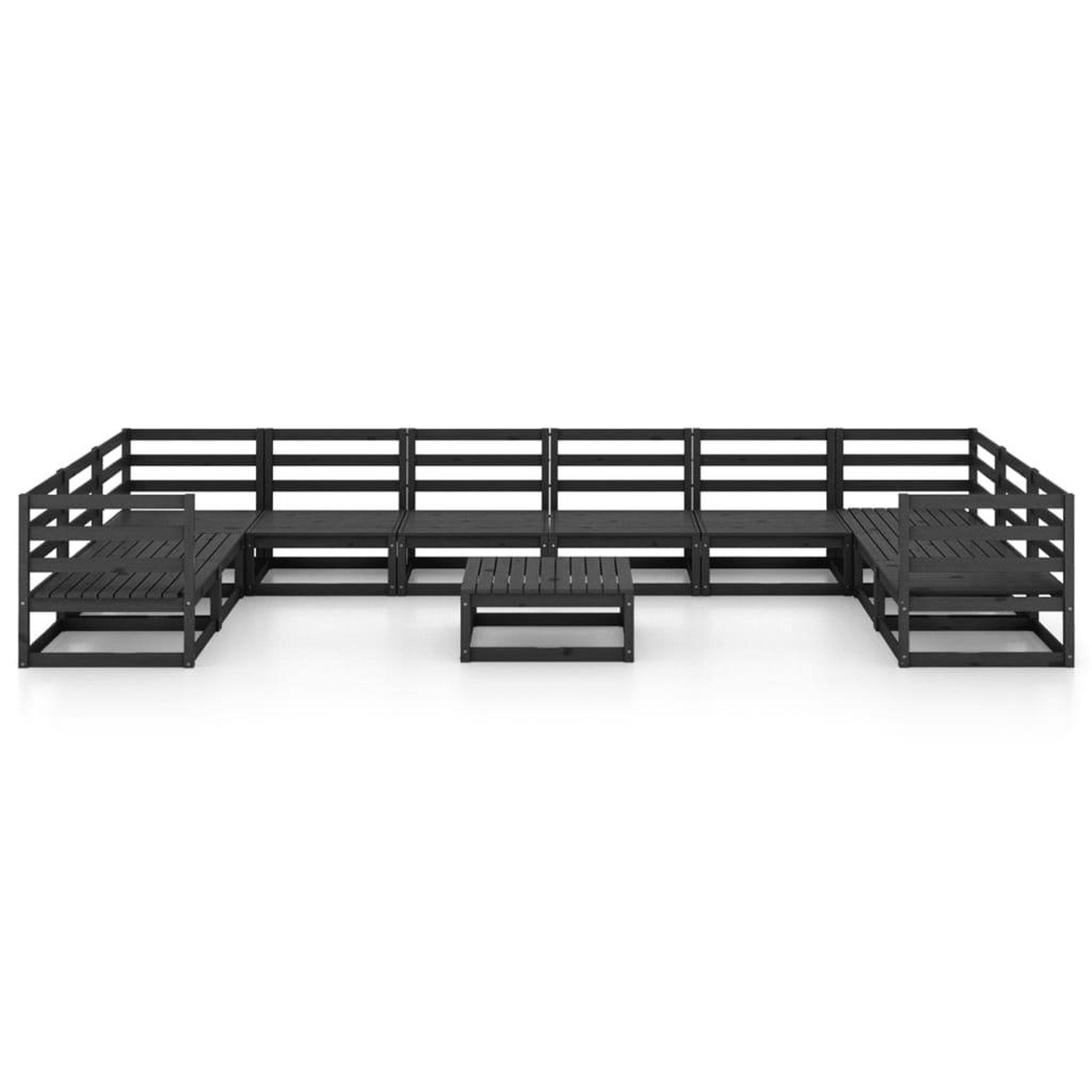 Voir la diapositive 3 : VIDAXL Salon de jardin 11 pcs bois de pin massif