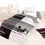 Dourev Housse de couette 140x200 MANHATTAN + 1 taie 100% coton