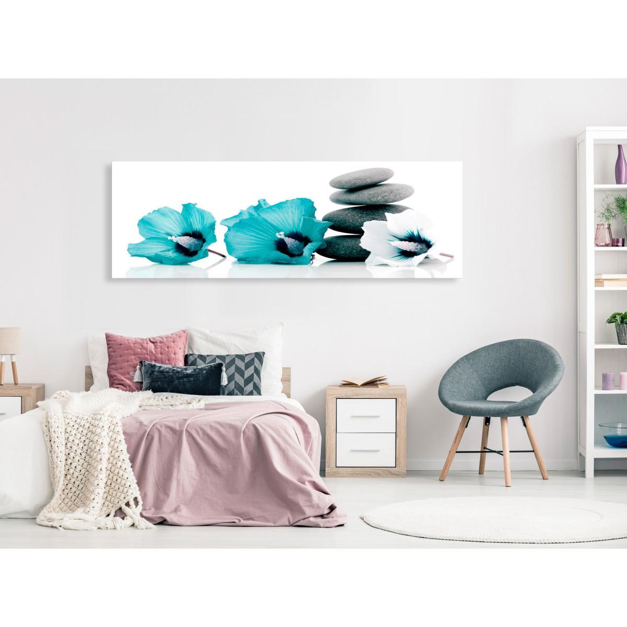 Voir la diapositive 2 : Paris Prix Tableau imprimé  calm mallow narrow turquoise