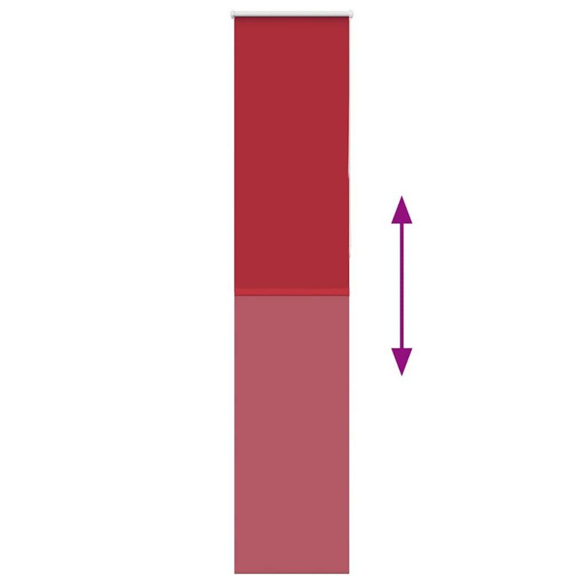 VIDAXL Store enrouleur occultant rouge largeur du tissu 35,7 cm