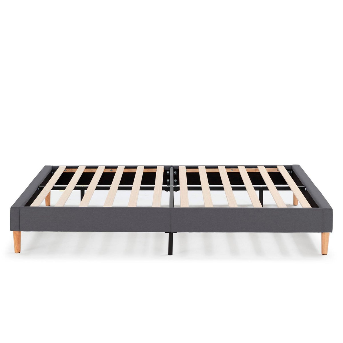 VS VENTA-STOCK Sommier tapissier Aura 140x190 cm Gris Foncé, Hauteur 30 cm