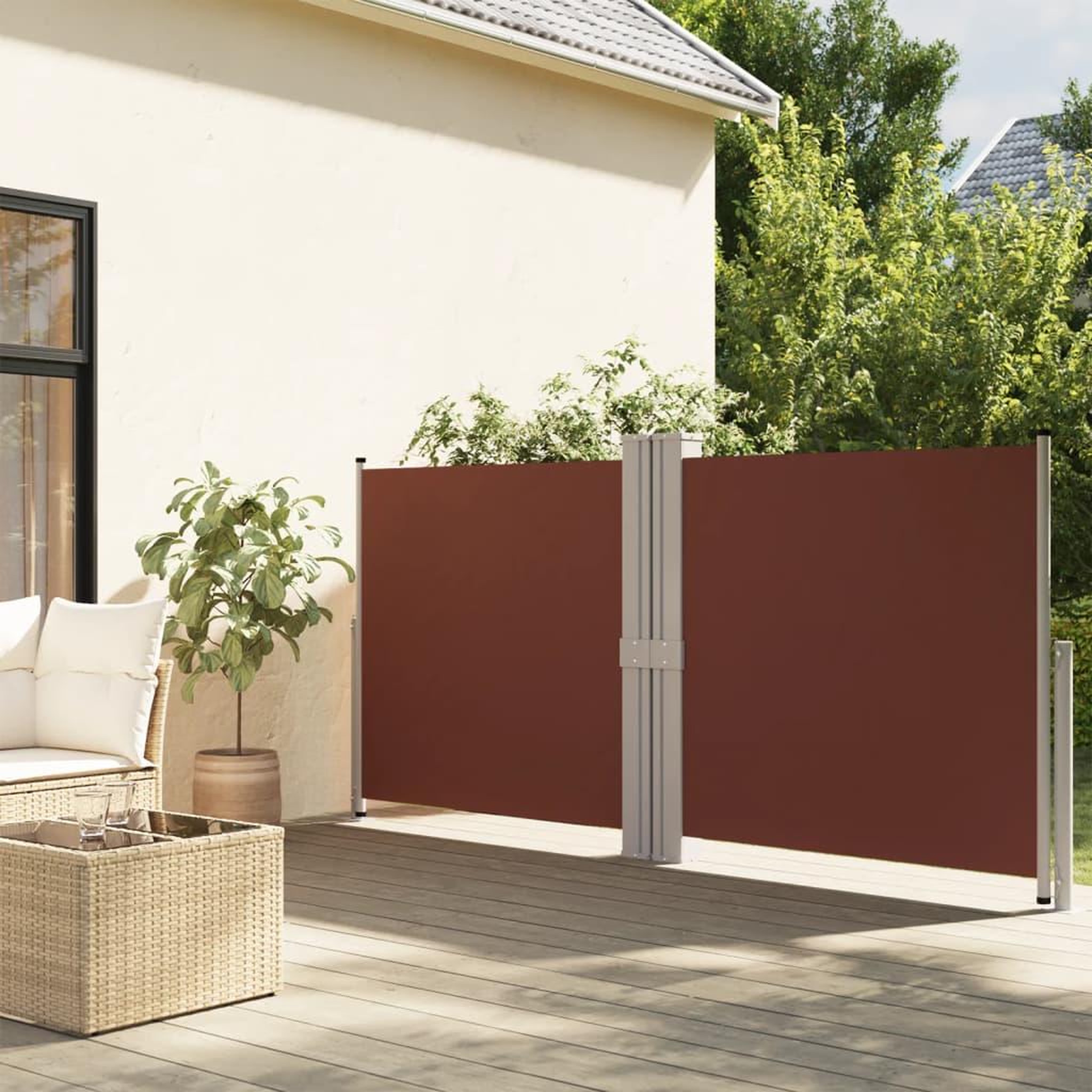 Voir la diapositive 1 : VIDAXL Auvent lateral retractable Marron 140x1200 cm