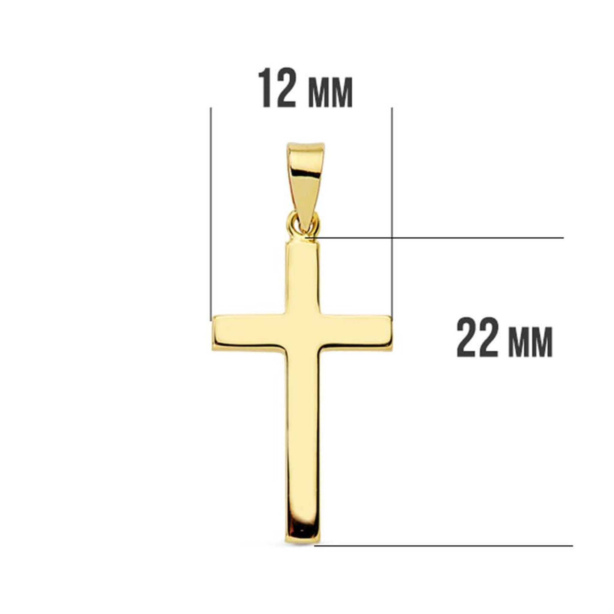 Voir la diapositive 2 : L'ATELIER D'AZUR Pendentif - Médaille Croix Or 18 Carats 750 Jaune - Chaine Offerte