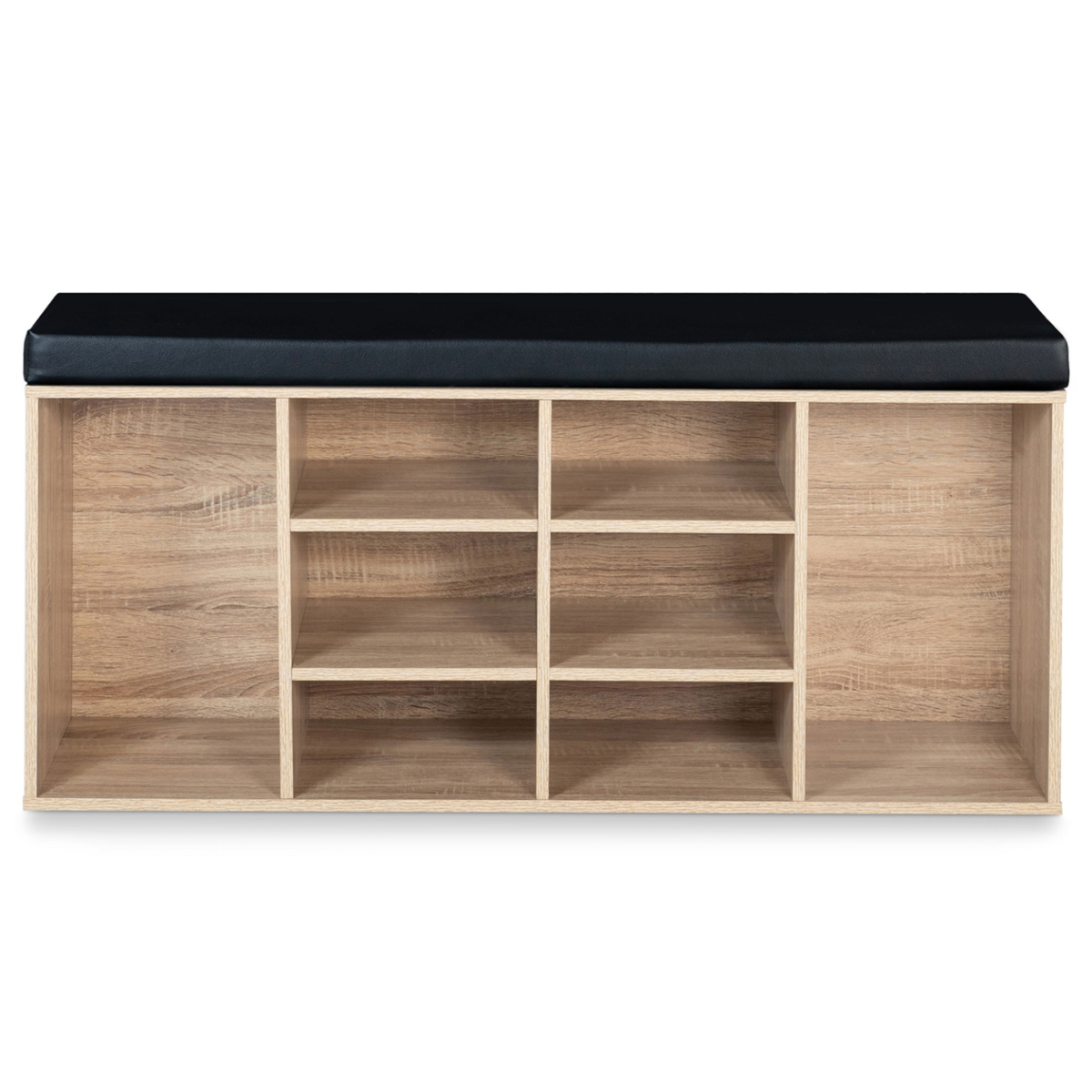 ID MARKET Banc d'entrée chaussures avec coussin TEO bois façon hêtre