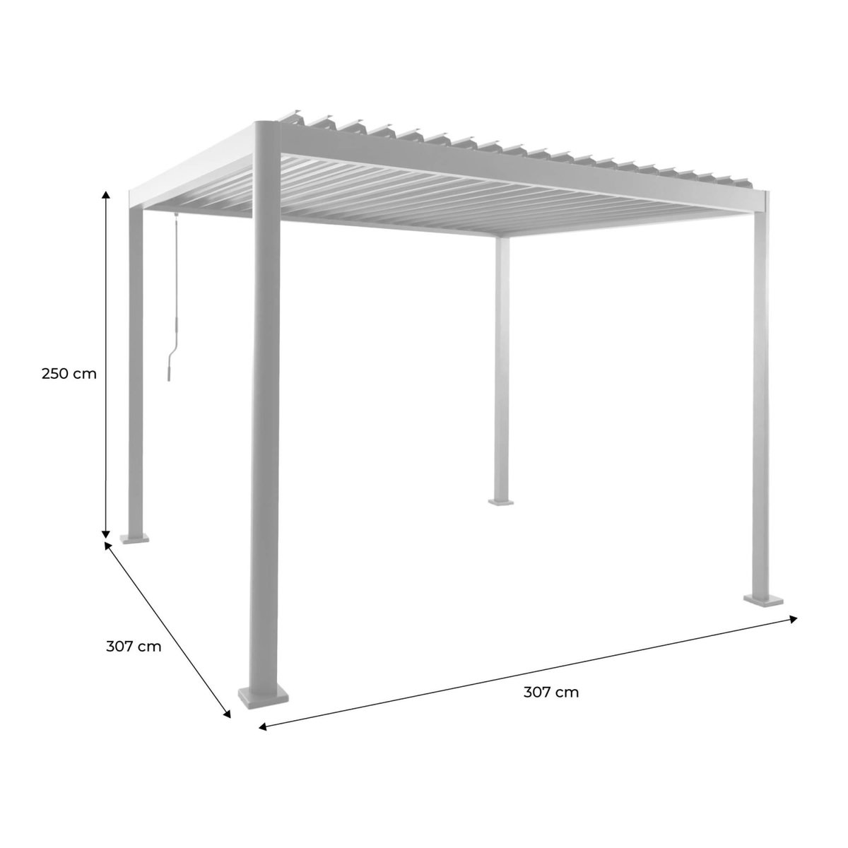 SWEEEK Pergola bioclimatique aux pieds arrondis aluminium et acier lames orientables 3x3m - Imperial