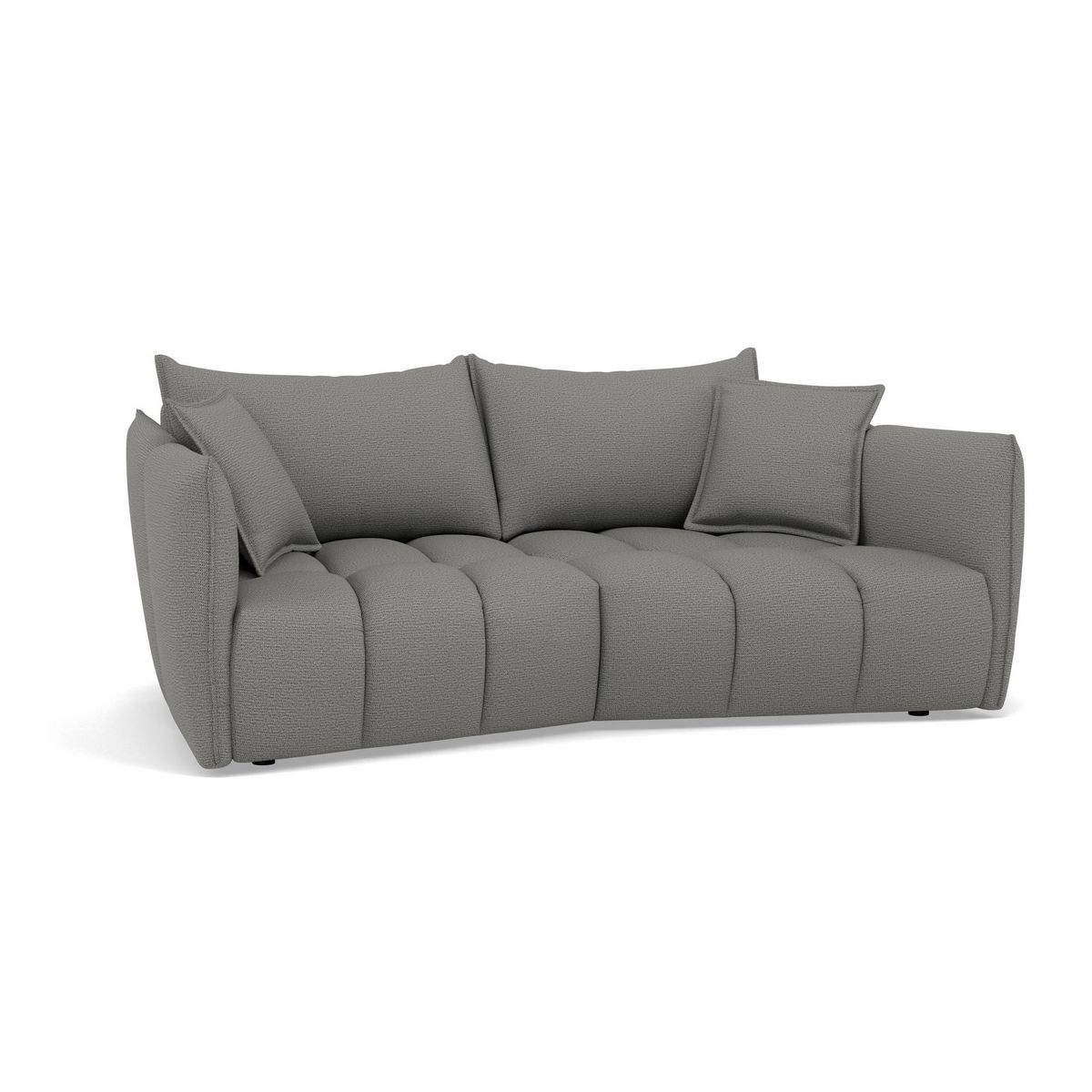 LISA DESIGN Cassiopee - canapé droit 3 places assise profonde en tissu texturé