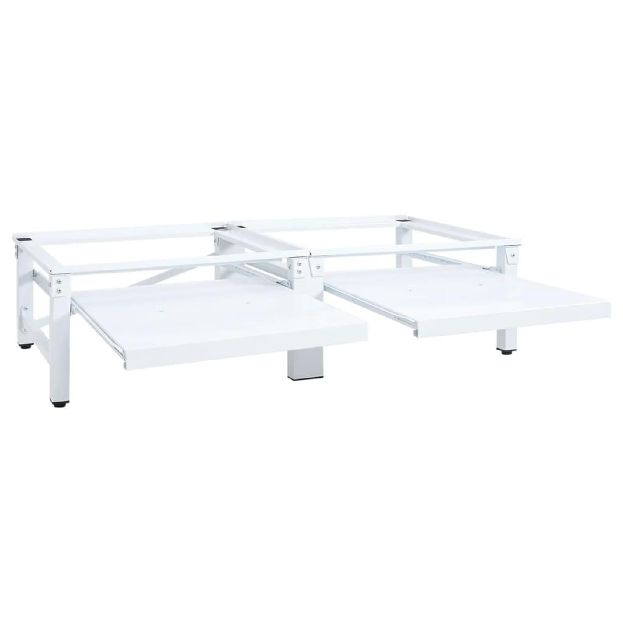 Voir la diapositive 3 : VIDAXL Socle de lave-linge et seche-linge et etagere coulissante Blanc