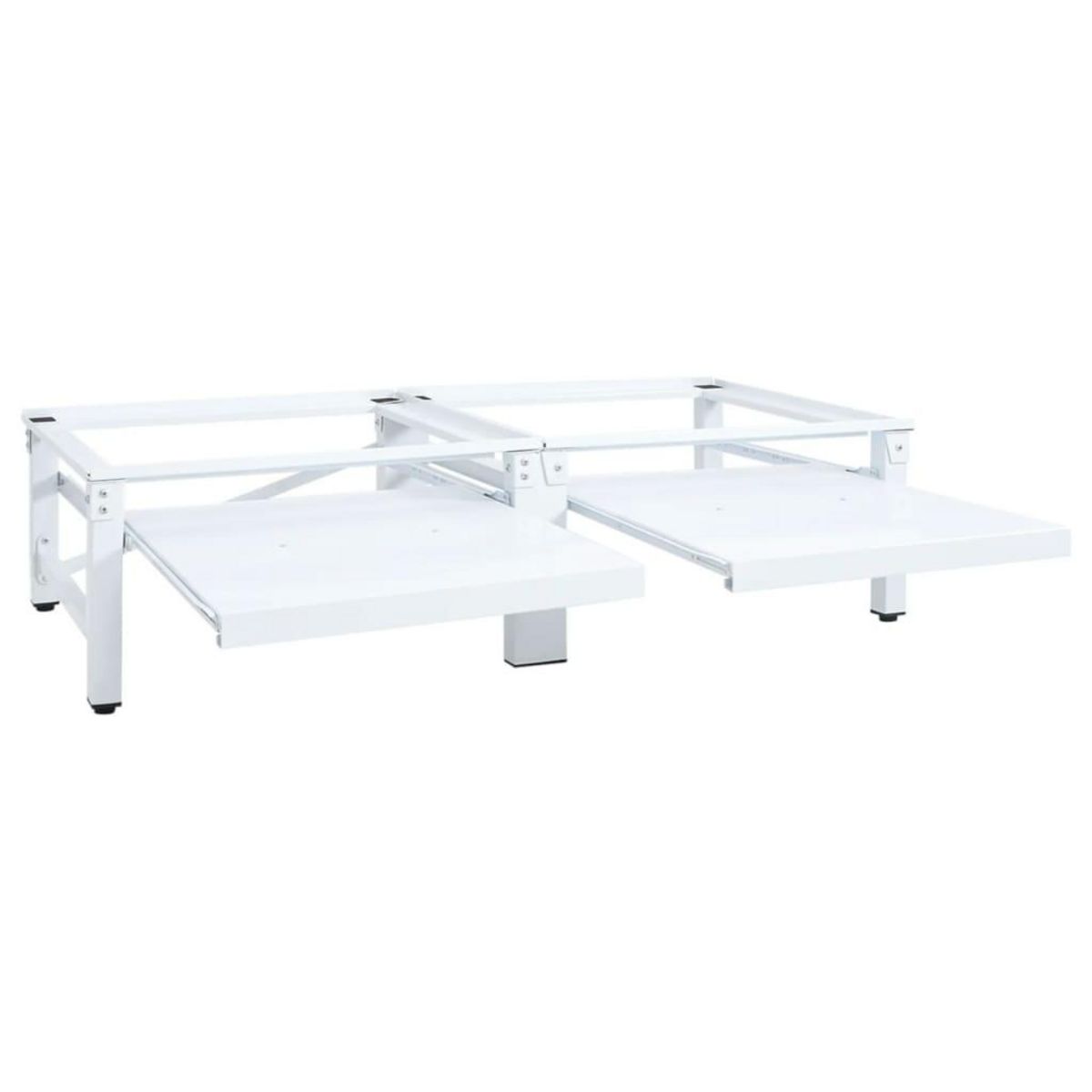 VIDAXL Socle de lave-linge et seche-linge et etagere coulissante Blanc