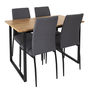 Voir la diapositive 1 : The Home Deco Factory Ensemble table à manger et 4 chaises tissu Jack