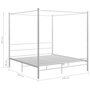 Voir la diapositive 6 : VIDAXL Cadre de lit a baldaquin sans matelas blanc metal 180x200 cm