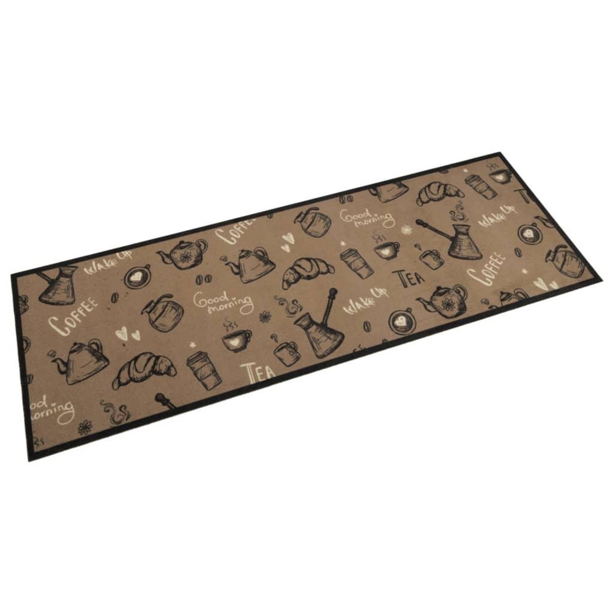 VIDAXL Tapis de cuisine lavable imprime Morning brun 60x180 cm velours
