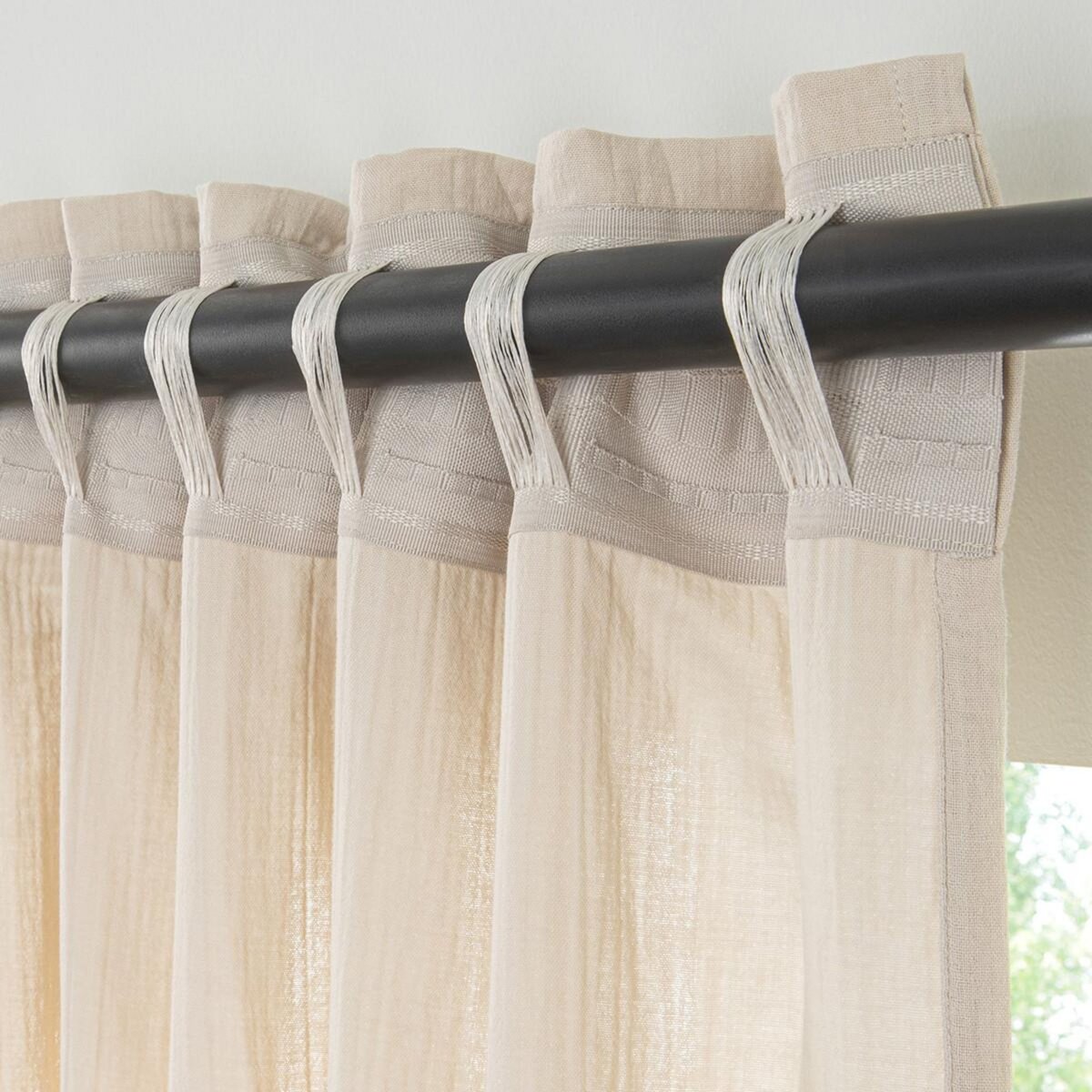 FUTURE HOME Rideau uni en gaze de coton pattes cachées à l'unité 140x300cm