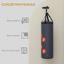 Voir la diapositive 6 : HOMCOM Sac de frappe boxe - support mural, crochet pivotant, gants, bandes inclus - à remplir - acier PU rouge gris