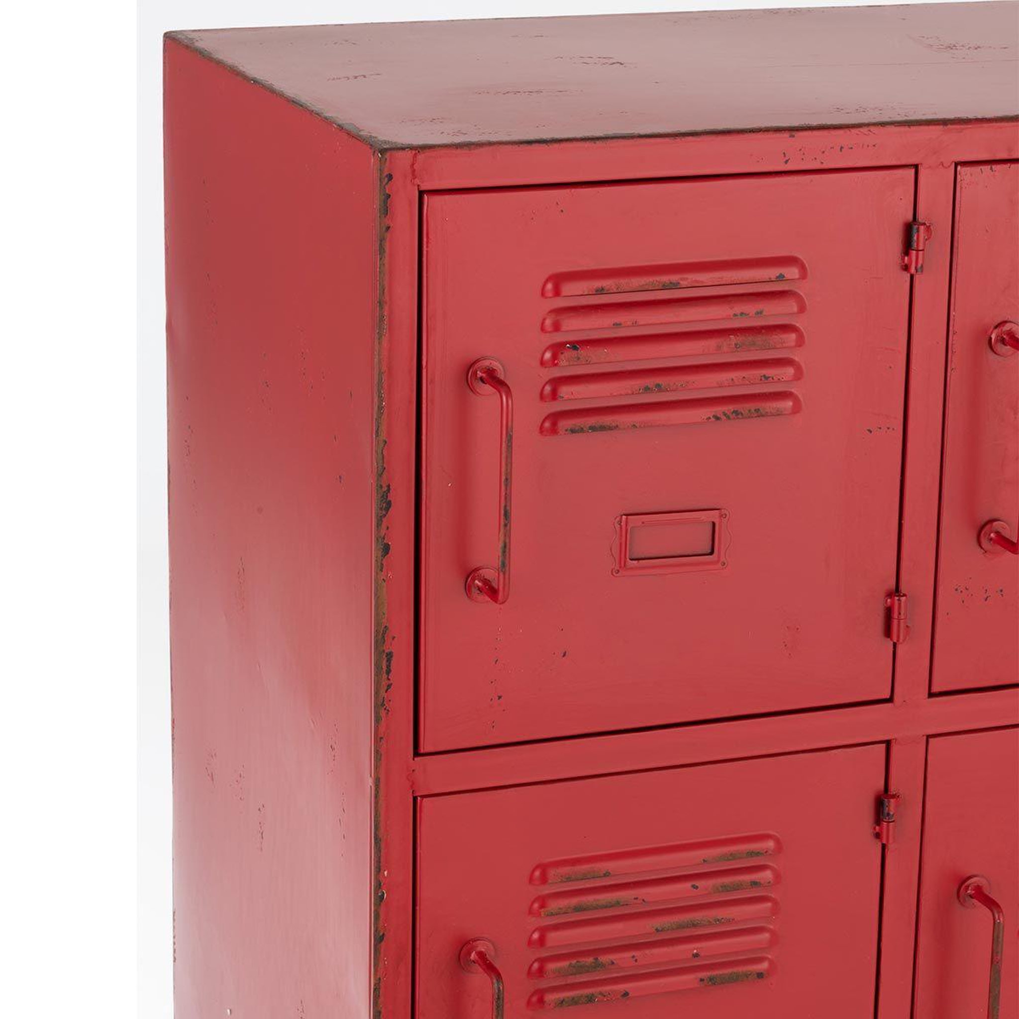 Voir la diapositive 6 : J-LINE Commode 9 portes en métal  pulgar  113cm rouge