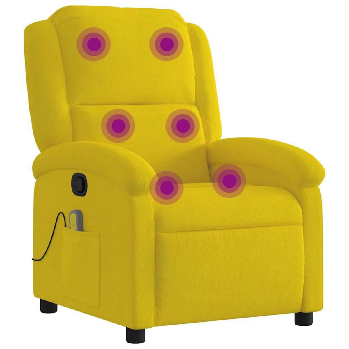 VIDAXL Fauteuil de massage inclinable jaune velours