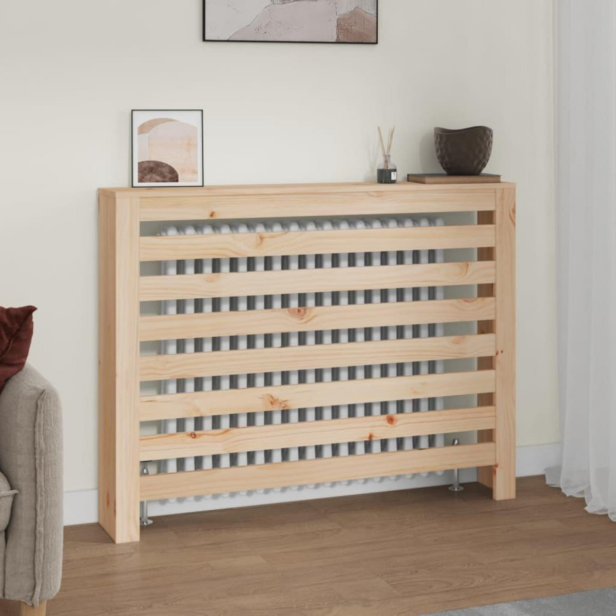 VIDAXL Cache-radiateur 108,5x19x84 cm Bois massif de pin