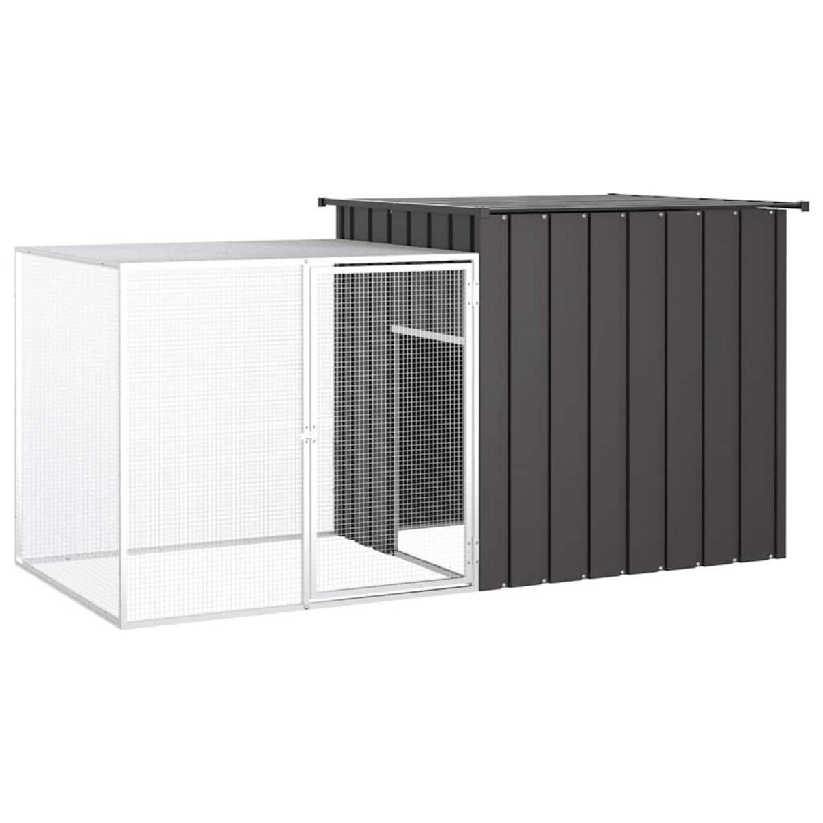 VIDAXL Cage pour poules Anthracite 200x91x100 cm Acier galvanise