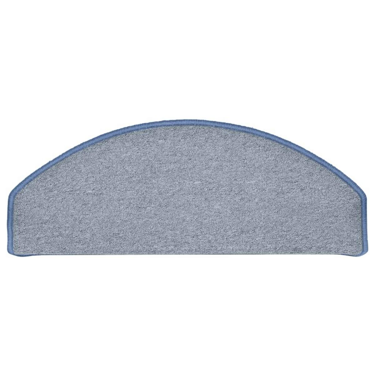 VIDAXL Tapis de marches d'escalier 15 pcs Gris clair et bleu 65x24x4cm