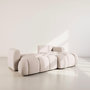 Voir la diapositive 2 : BEST MOBILIER Yulin - canapé d'angle droit 4 places convertible avec coffre en tissu bouclette