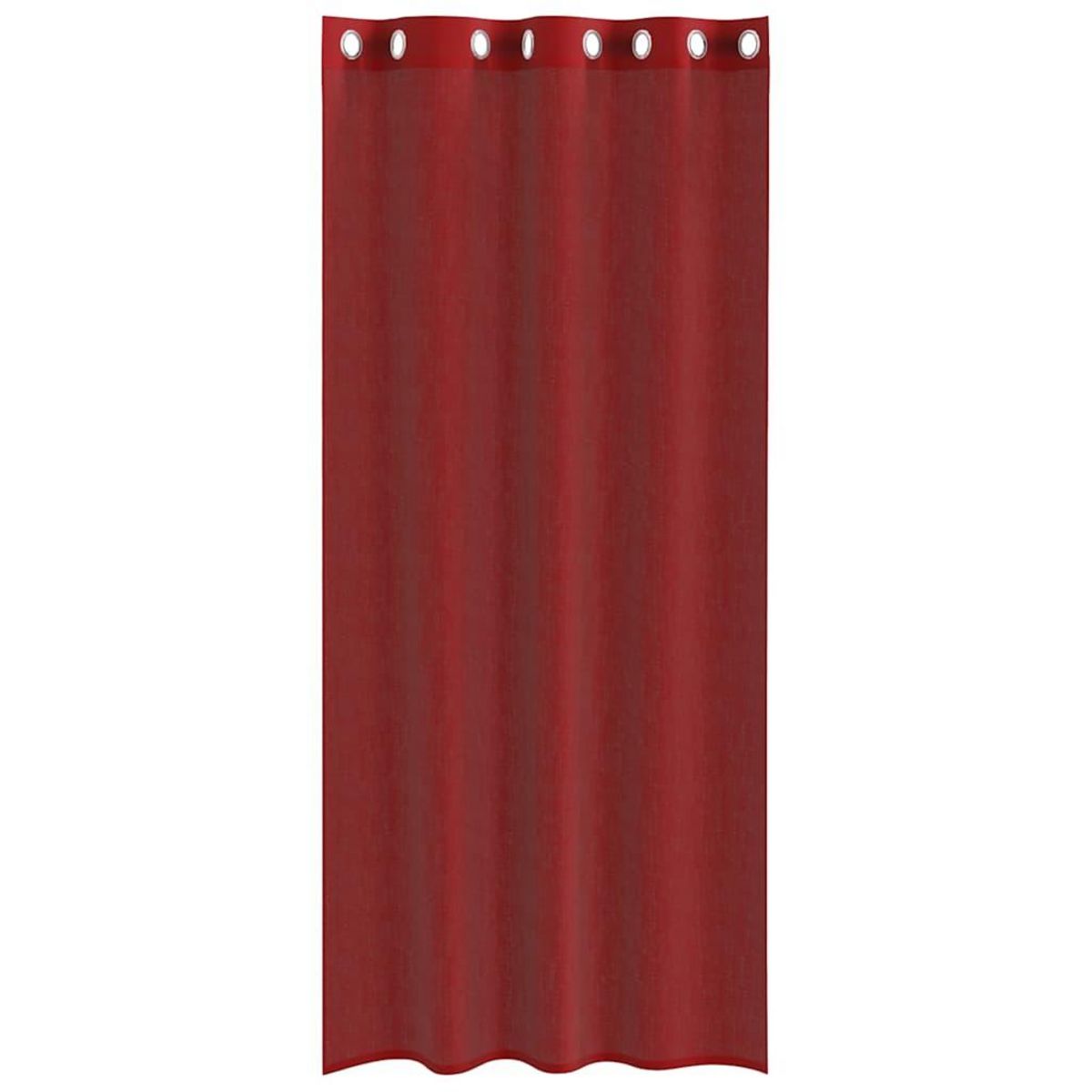 VIDAXL Rideaux en voile avec œillets 2 pcs rouge bordeaux