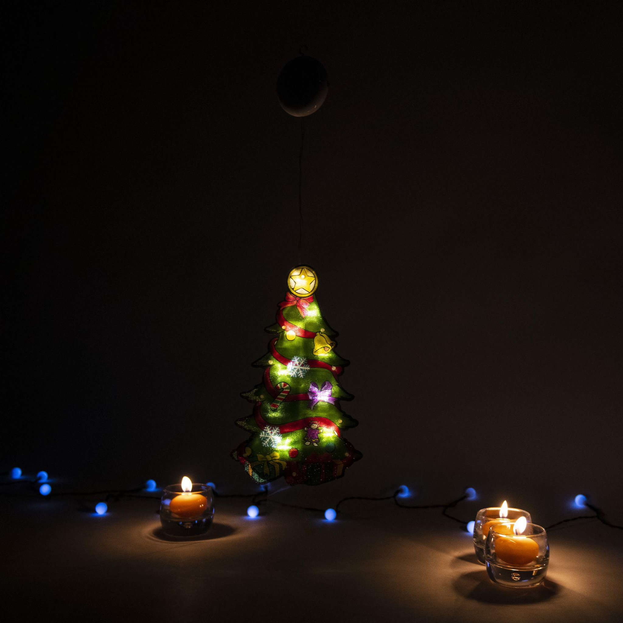 Voir la diapositive 5 : WERKAPRO Sapin lumineux à pile 9led  15 x 25 x 2,6 cm