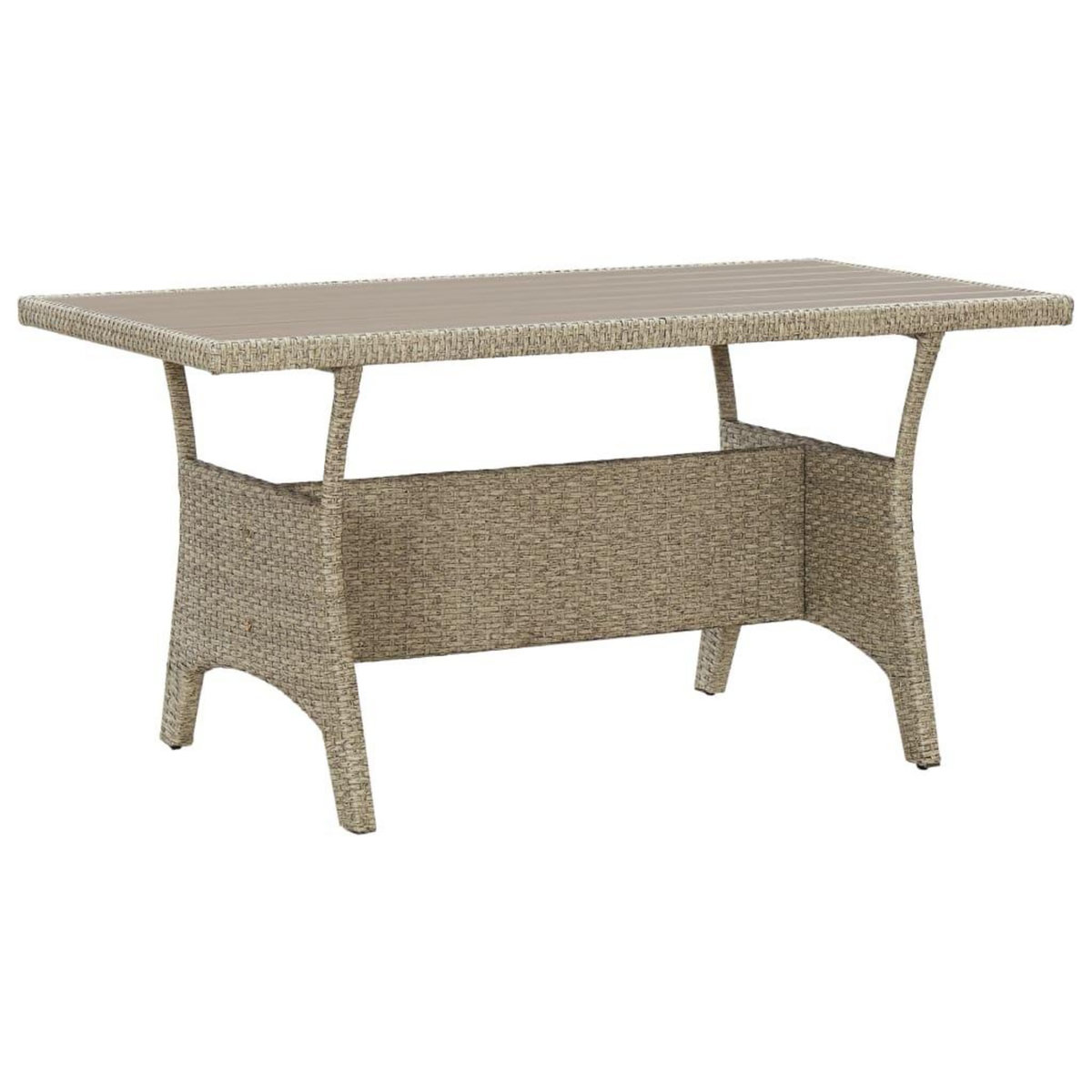 VIDAXL Table de jardin Gris 120x70x66 cm Resine tressee
