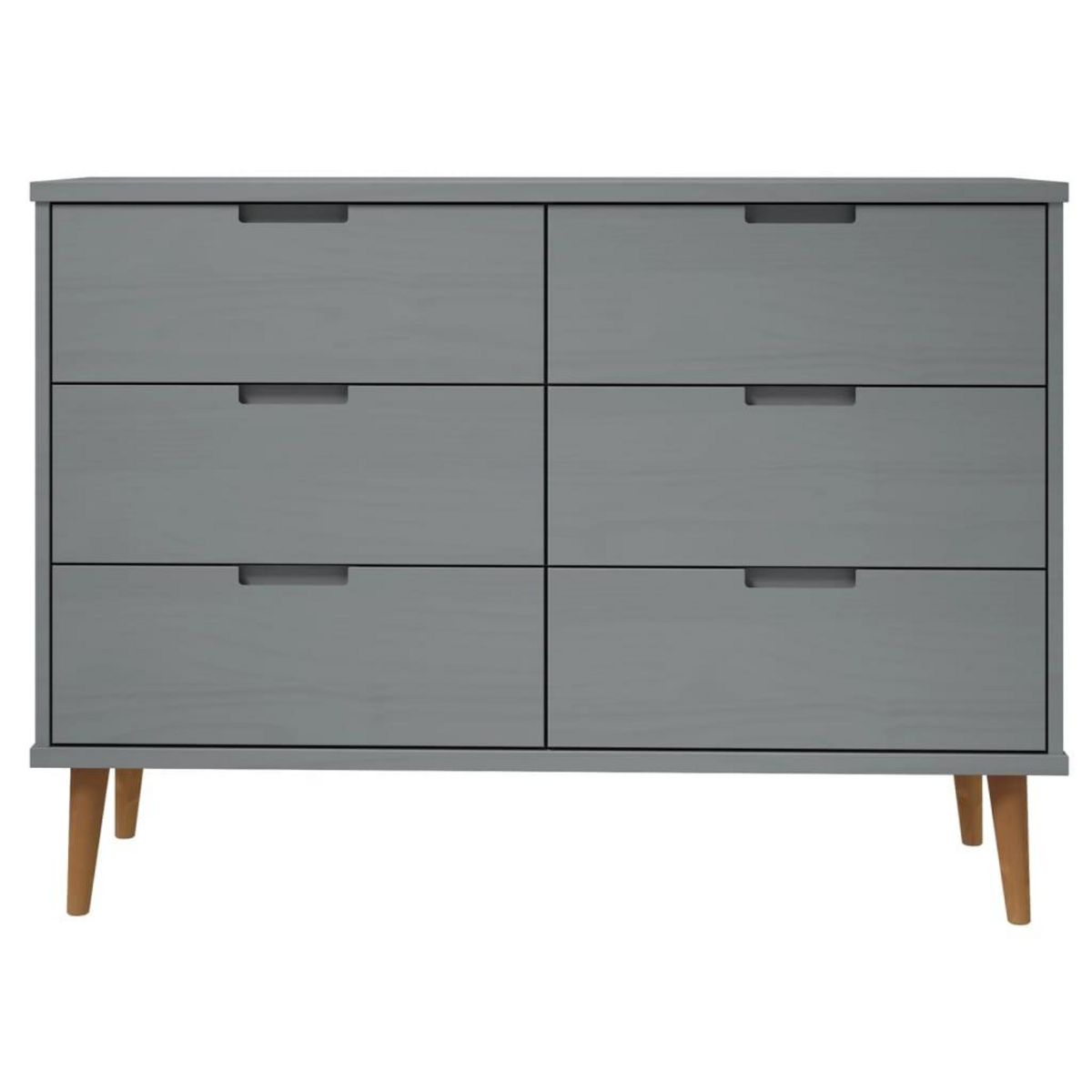 VIDAXL Commode MOLDE Gris 113x40x80 cm Bois de pin massif
