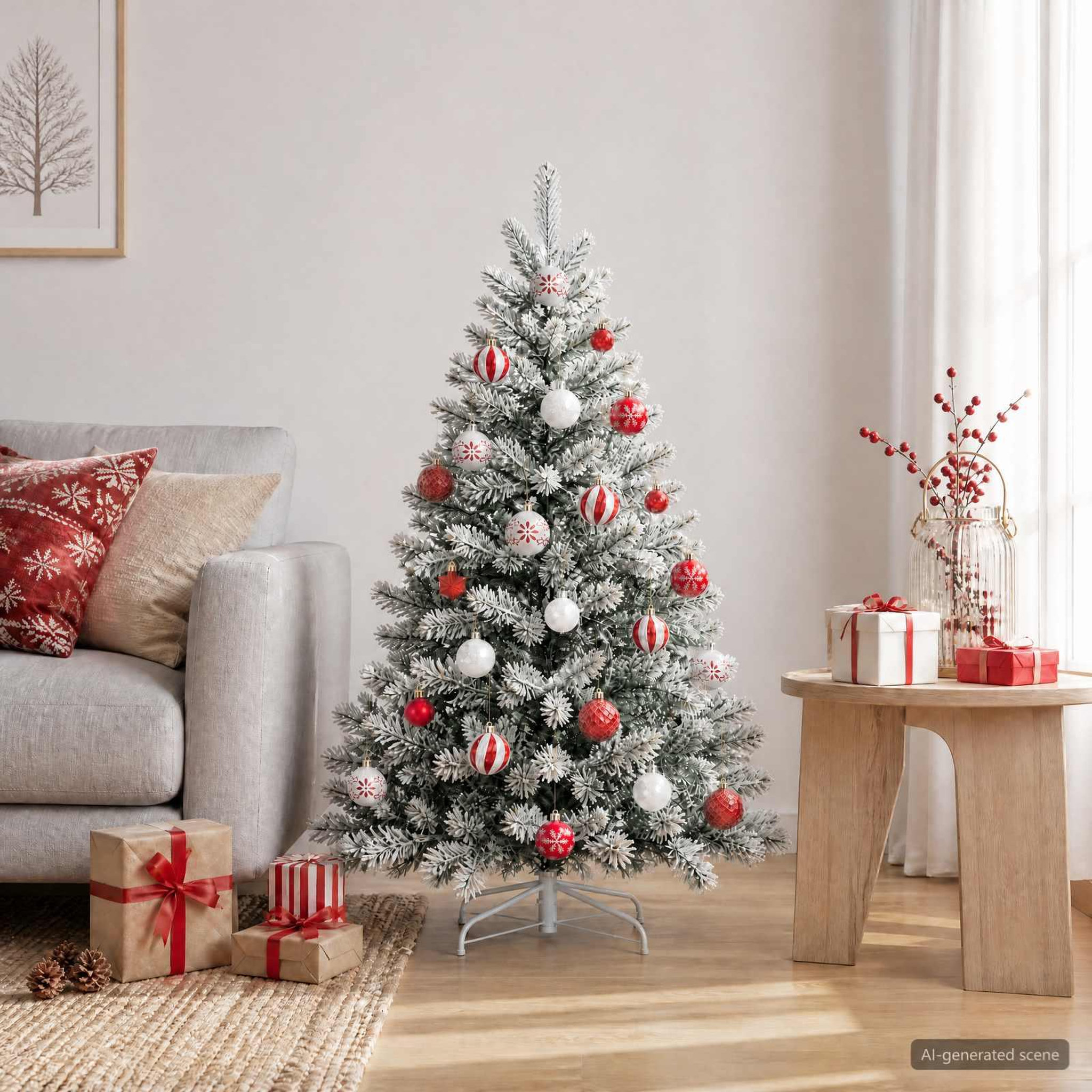 Voir la diapositive 2 : VIDAXL Ensemble de boules de Noël 88 pc Rouge et Blanc Diam. 6 cm
