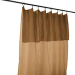 Home collection Rideau ajustable 100% gaze de coton 8 anneaux pince. Coloris disponibles : Bleu, Gris