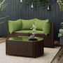 Voir la diapositive 1 : VIDAXL Salon de jardin 3 pcs avec coussins marron resine tressee
