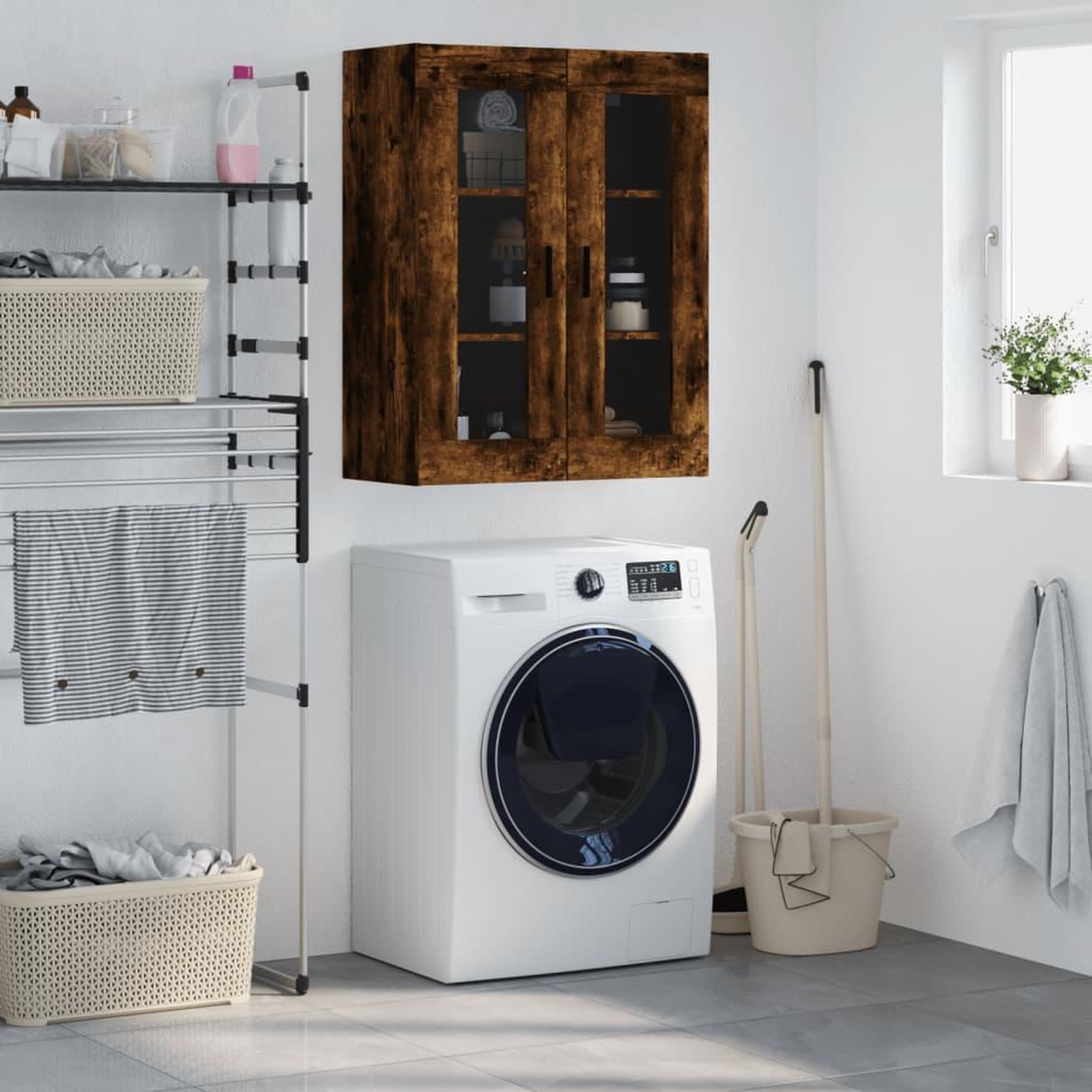VIDAXL Armoire murale chene fume 69,5x34x90 cm